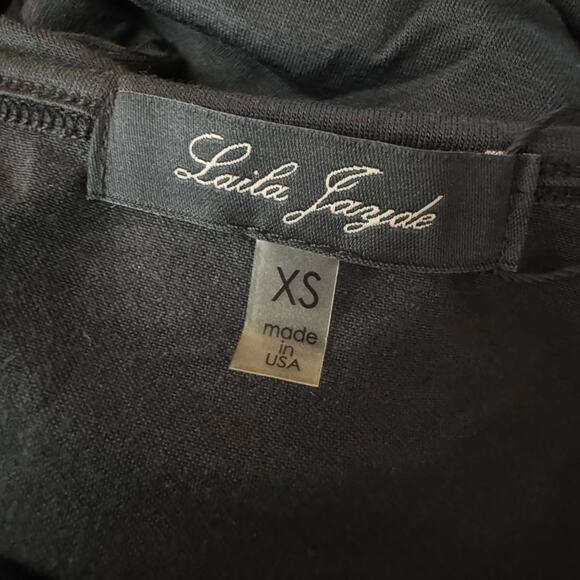 Laila Jayde Asymmetrical Shirred Dress in Black NWT Size XS - Picture 8 of 10